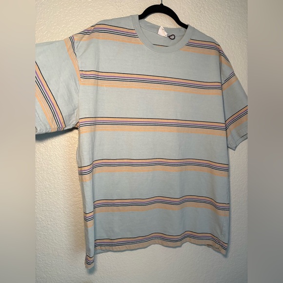 UO Dillon Open Variegated Stripe Tee Blue Large - Picture 5 of 9